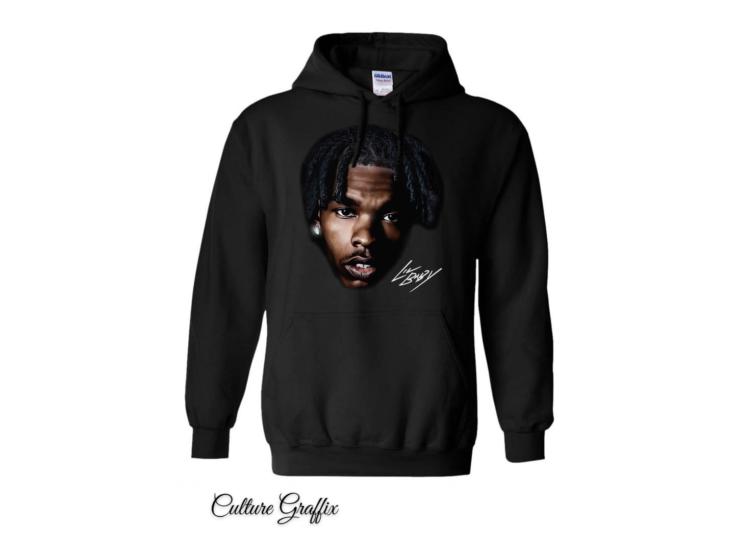 Lil Baby Vintage Rap Graphic Print Oversized Cotton Hoodie