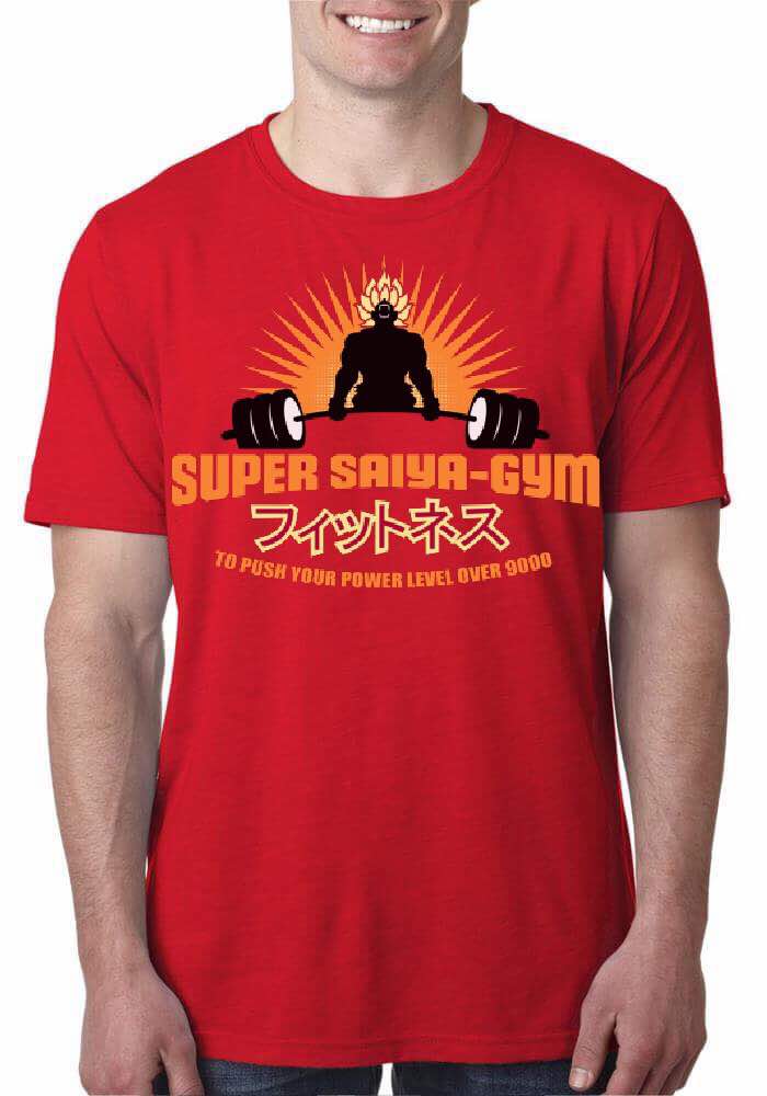 Super Saiyan Gym To Push The Powe Level Red T-Shirt