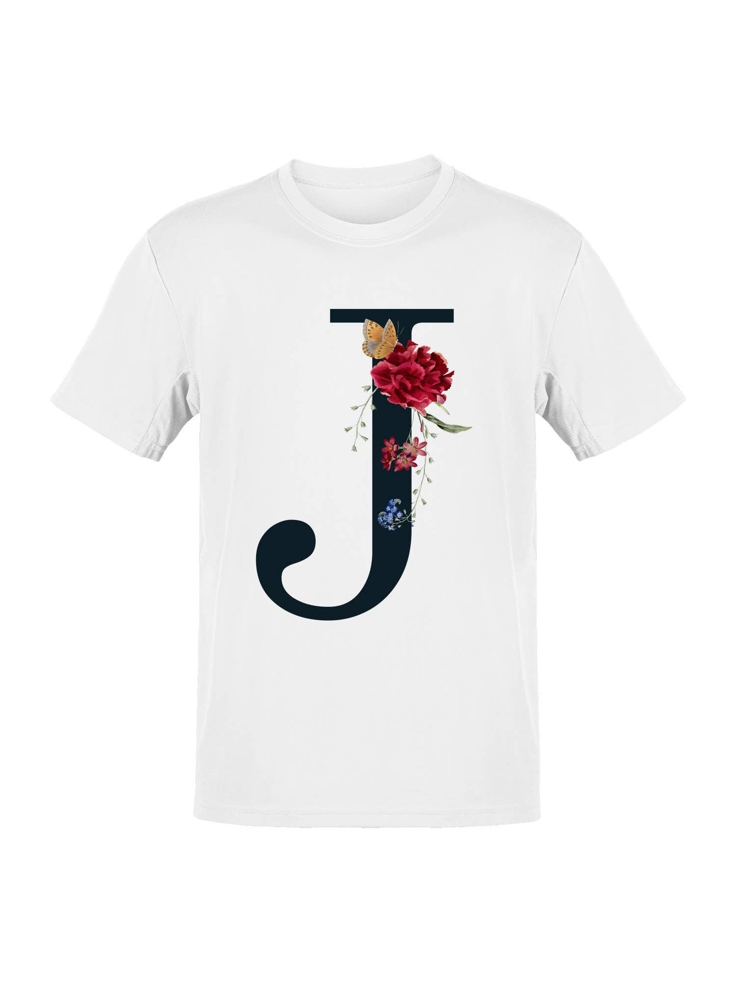 Floral Letter J with Butterfly Women's T-Shirt