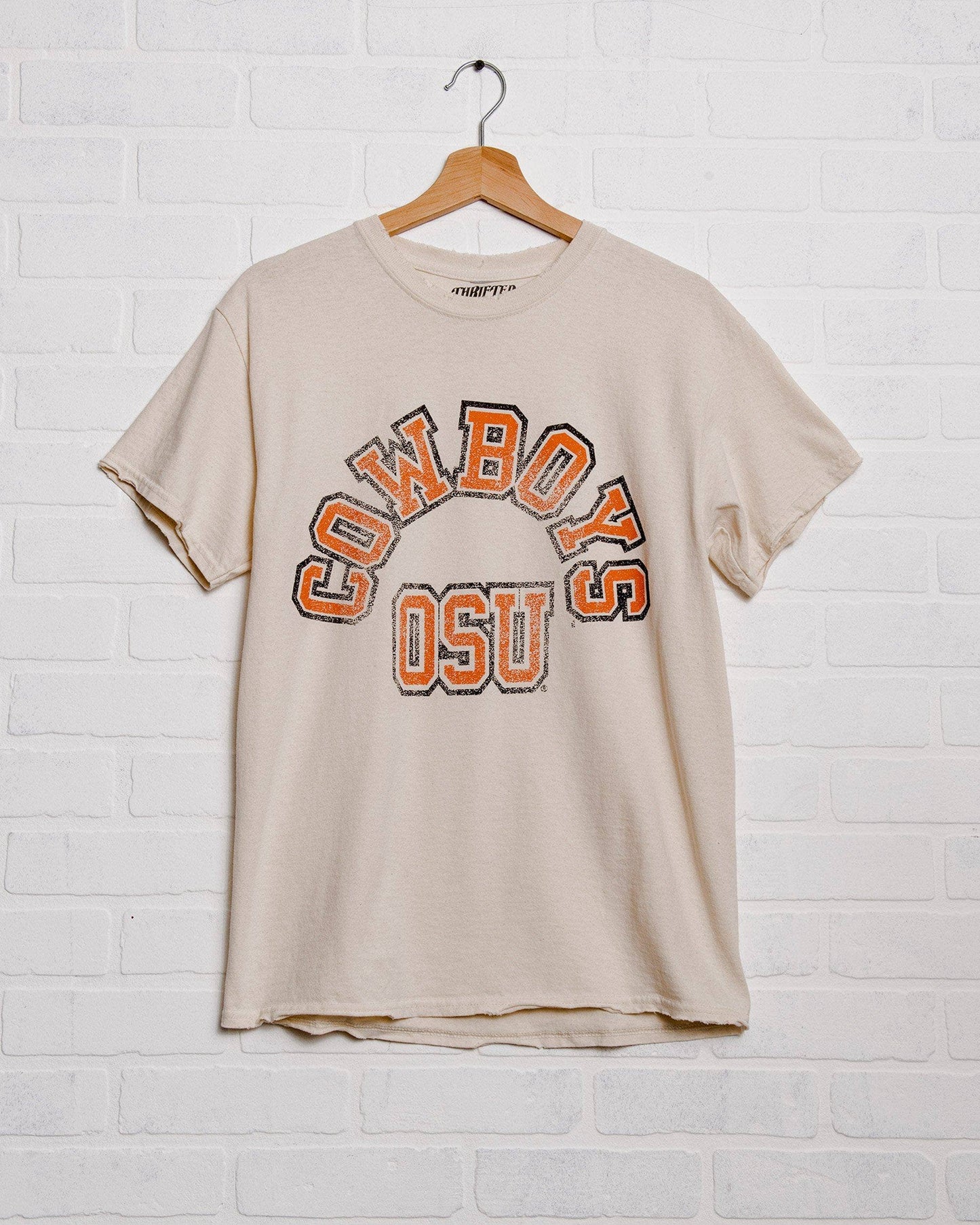 Oklahoma State Cowboys Mega Arch Off White Thrifted Tee