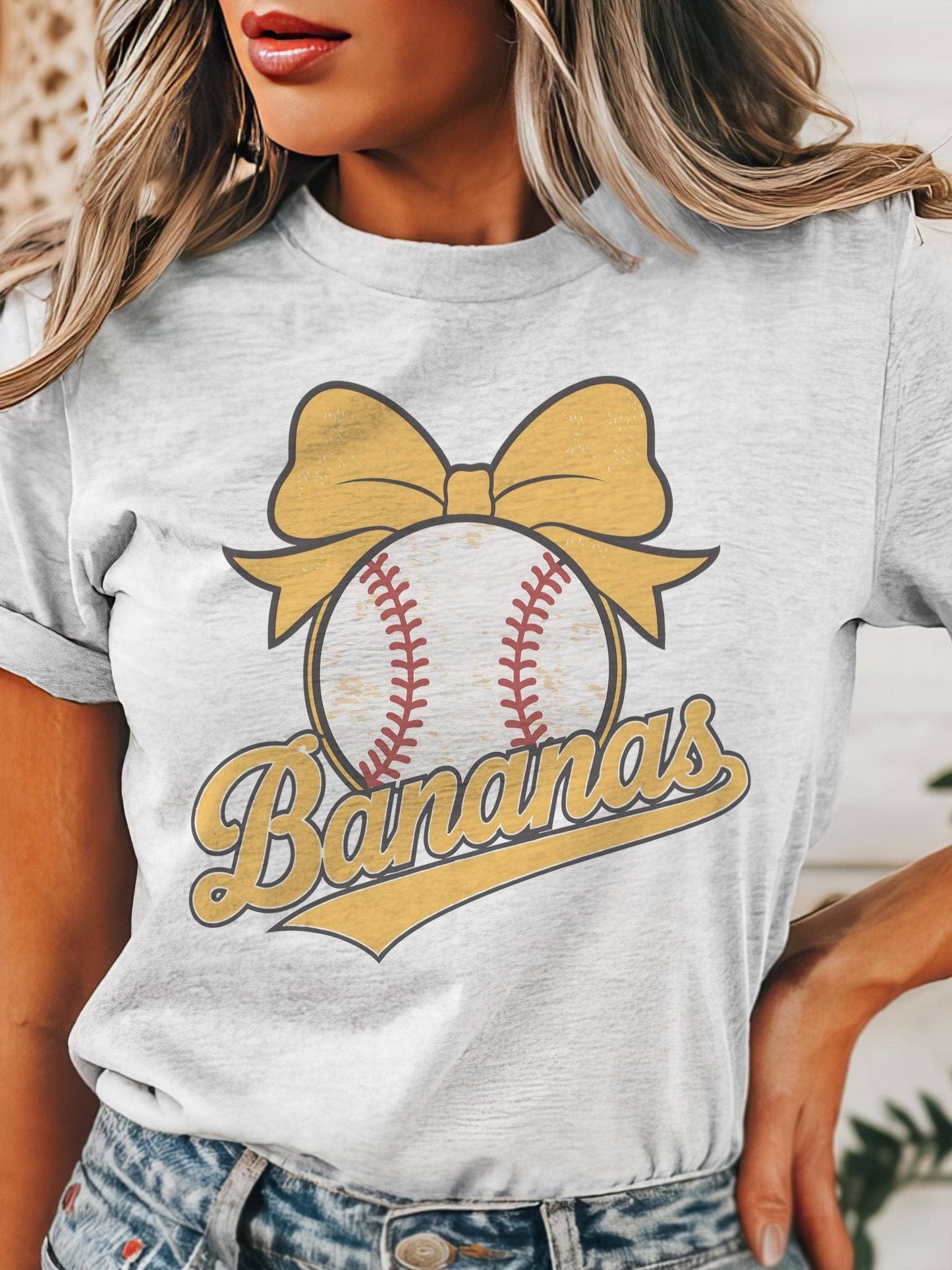 Cute Baseball Bow T-Shirt For Game Day