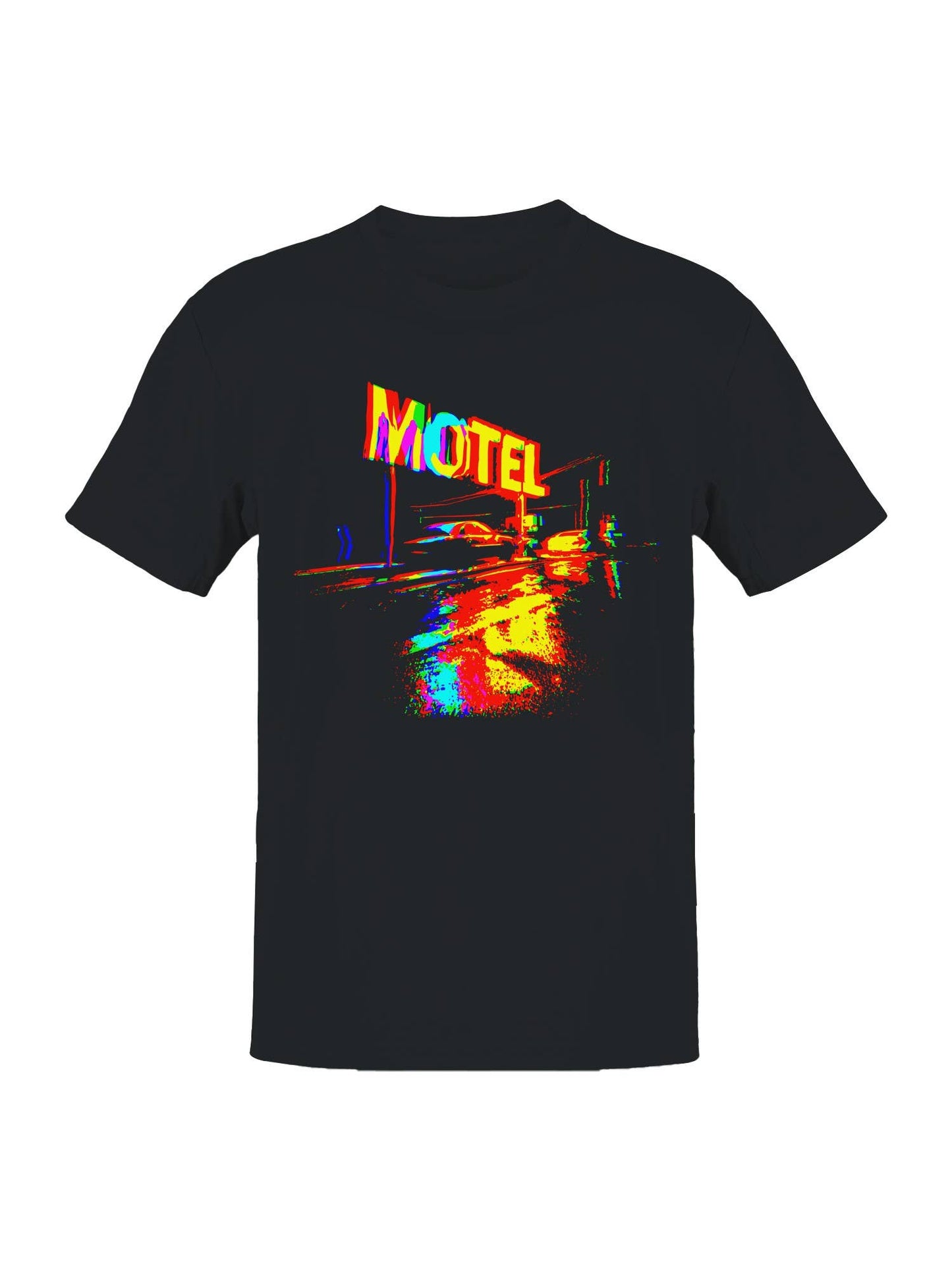 Neon Motel Nightscape Art Men's T-Shirt
