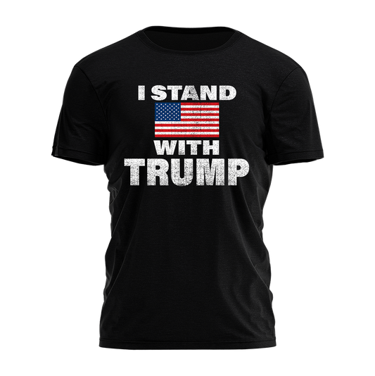 I Stand with Trump - Distressed Flag Tee - 2463