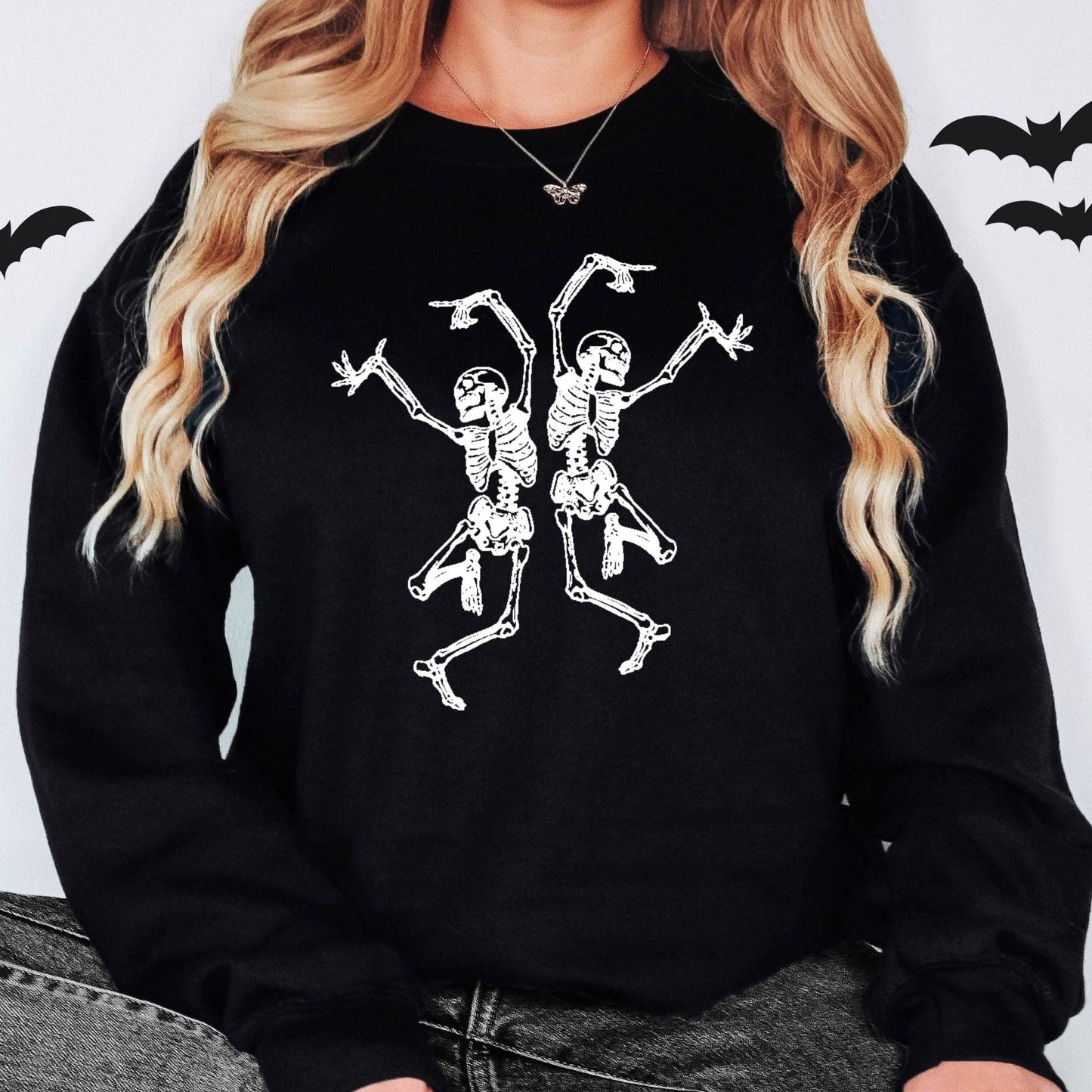 Skeleton Dancing Crewneck Sweatshirt Hoodie Halloween