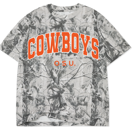 Osu Cowboys Filled Gault Black/White Camo Tee
