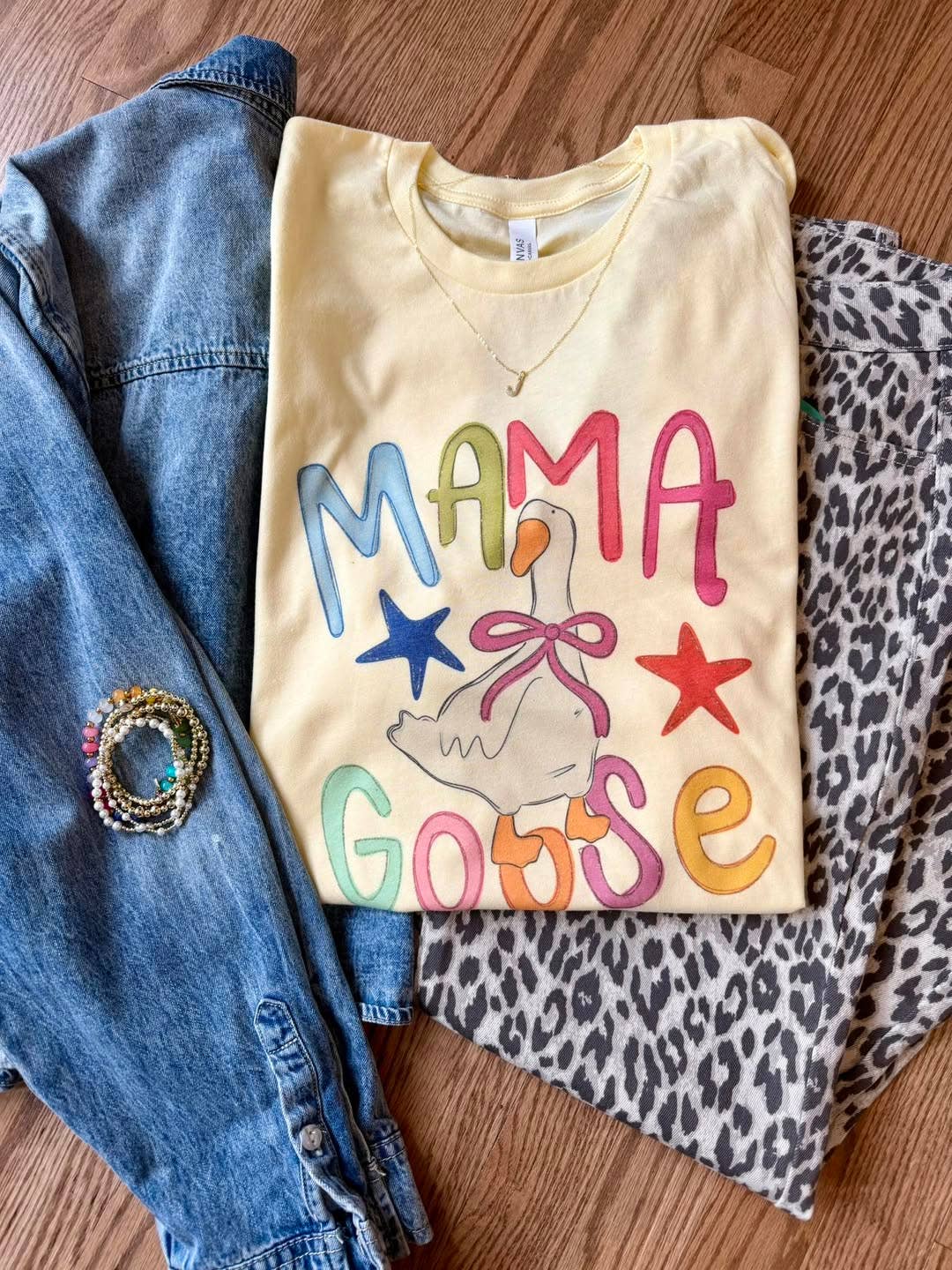 Mama Goose Yellow Graphic Tee