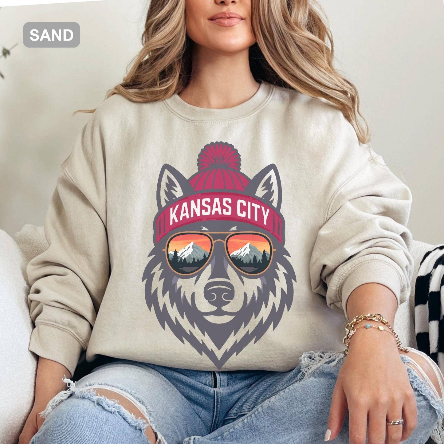 Vintage Kansas City Football Crewneck Sweatshirt