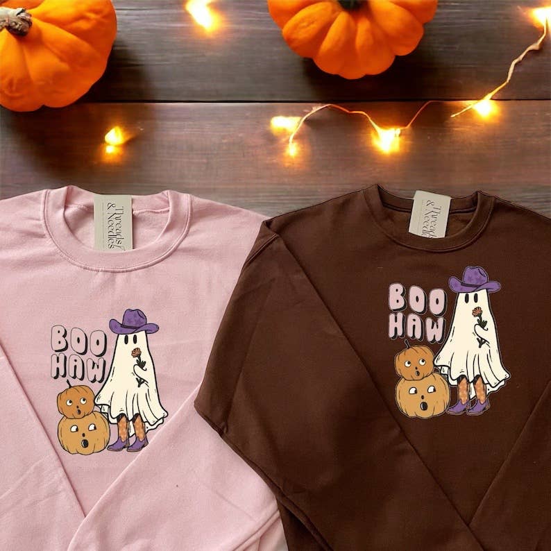 Boo Haw Cowboy Ghost Halloween Sweatshirt