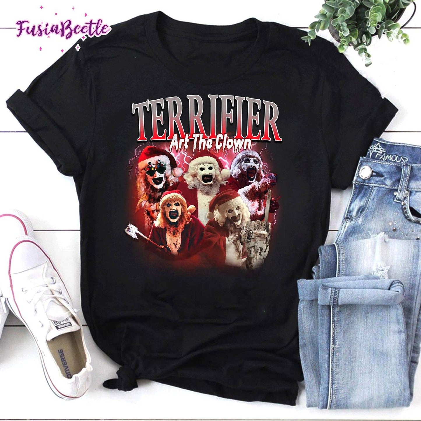 Art the Clown Horror Movie Christmas Tee Terrifier Gift Tee