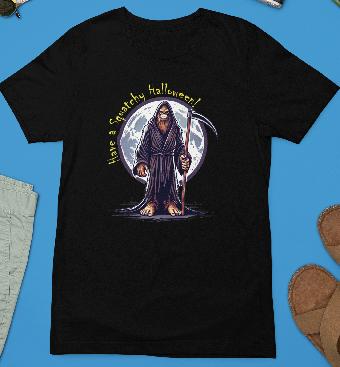 Grim Reaper Halloween Bigfoot T-Shirt