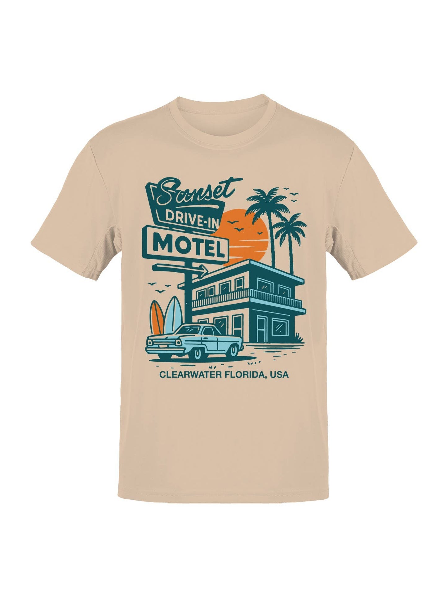Retro Sunset Drive-in Motel Art Men's T-Shirt