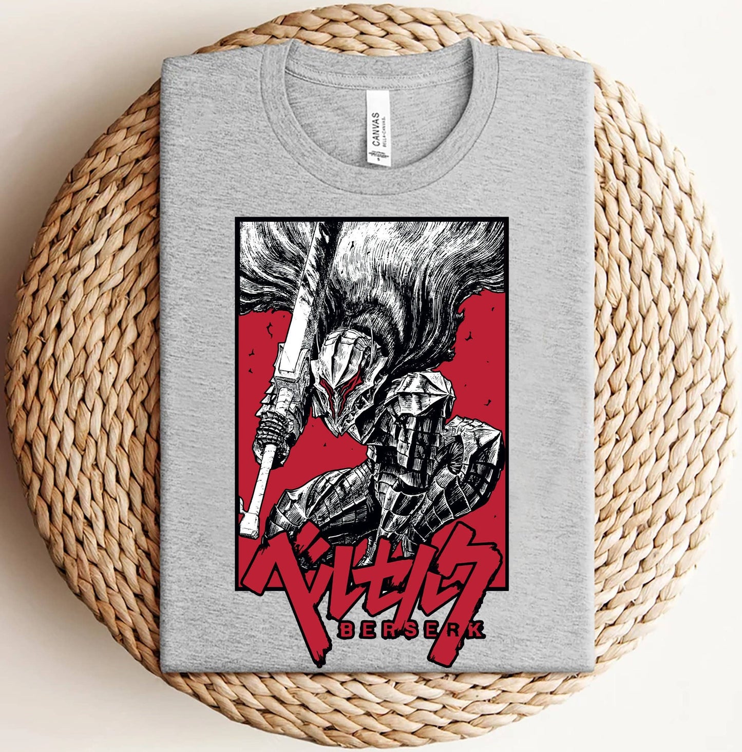 Berserk Guts Skull Knight Black Armor Anime Graphic Tee Gift