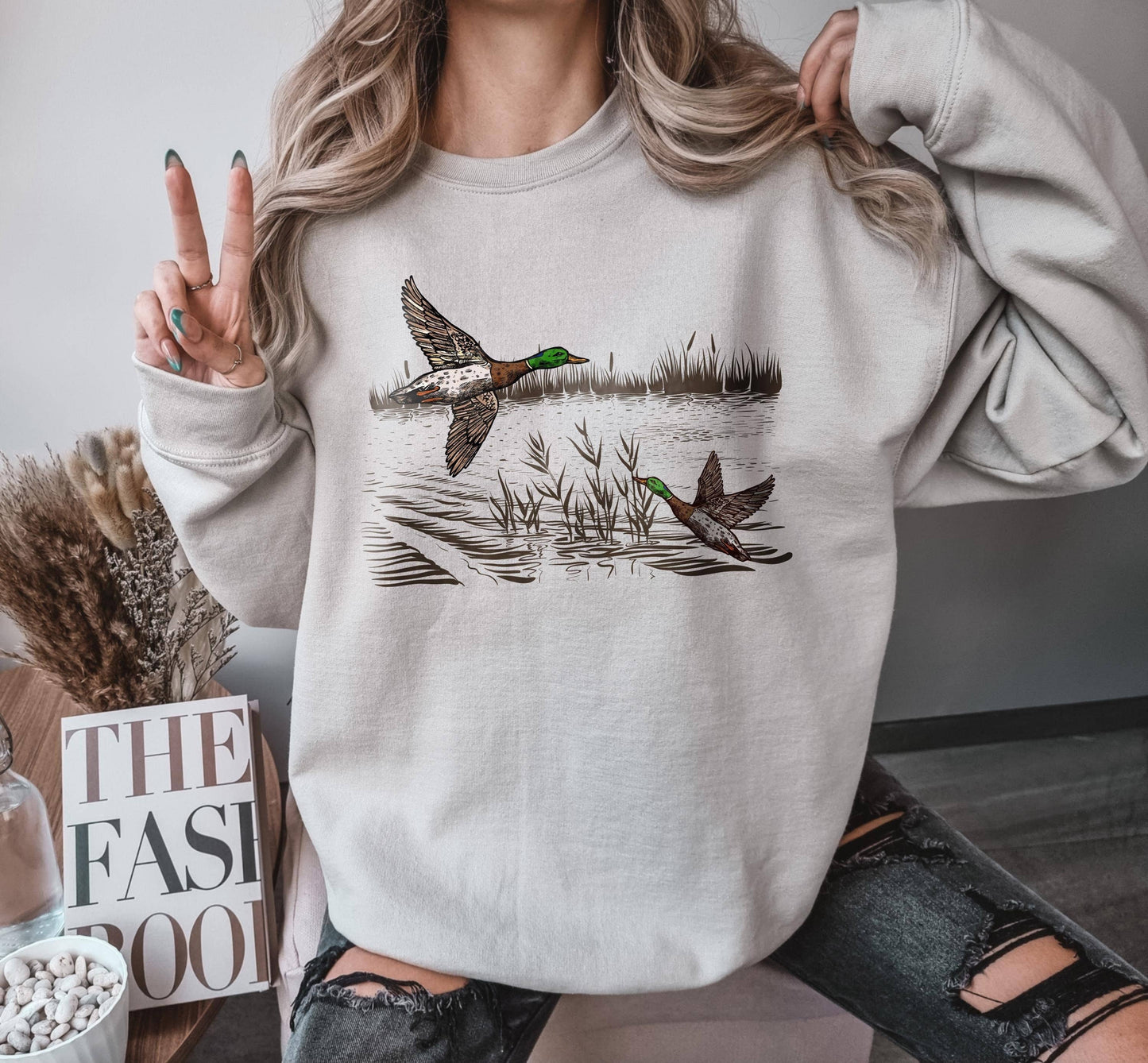 Vintage Duck Lover Retro 90s Fall Cute Animal Shirt