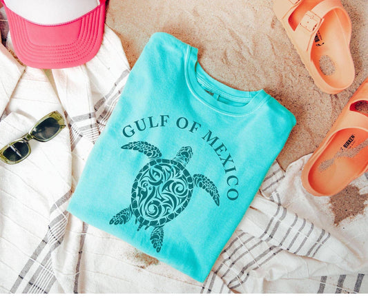 Ocean-Inspired Gulf of Mexico Turtle Tee For Mom's Birthday