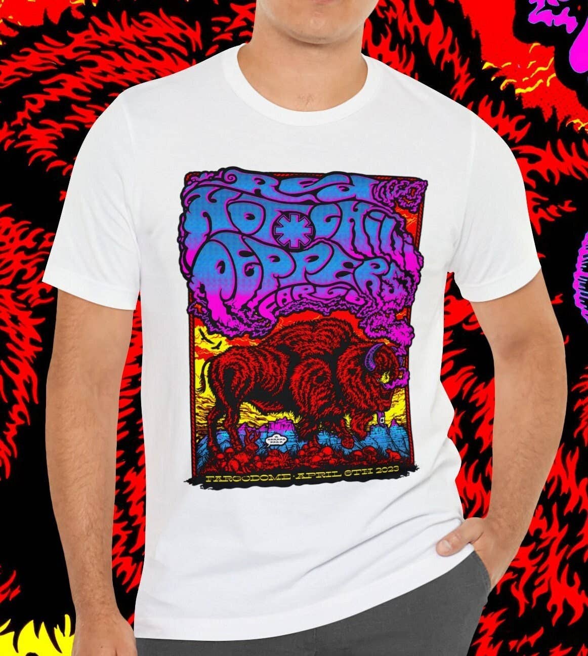 Rhcp Red Hot Chili Peppers Fargo Concert Rock Band Tee
