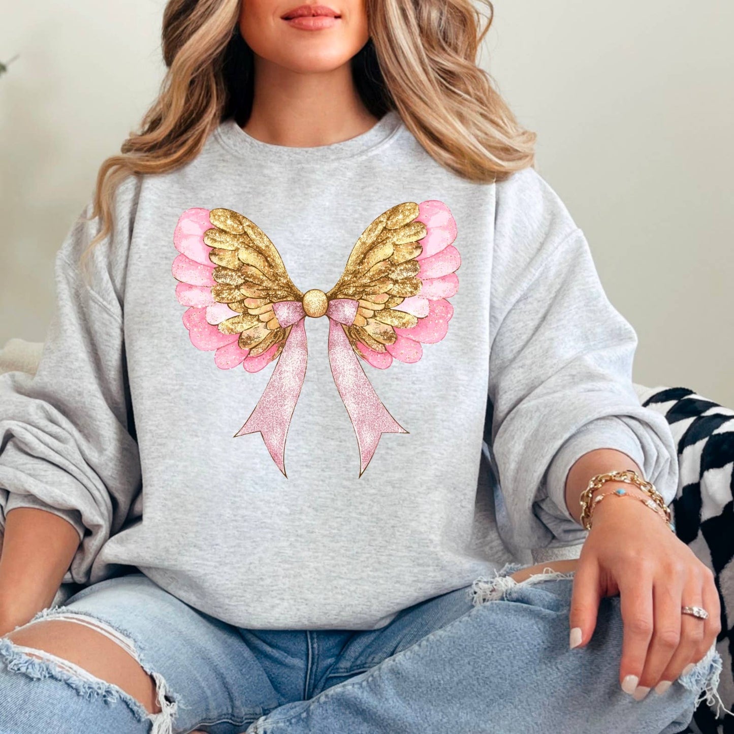 Coquette Angel Wings Sweatshirt  | Women's Sweatshirt