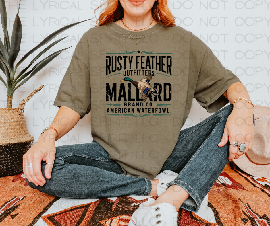 Rusty Feather Mallard Comfort Colors T-Shirt