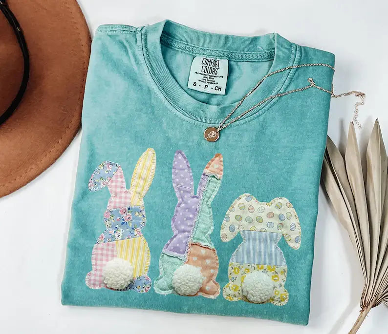 Patchwork Bunnies Comfort Colors Tee