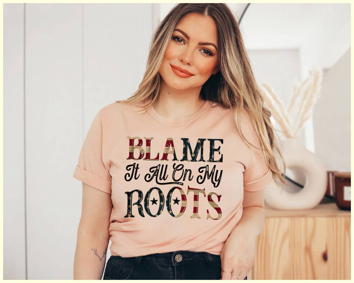 Blame It All On My Roots - Country Western Garth T-Shirt