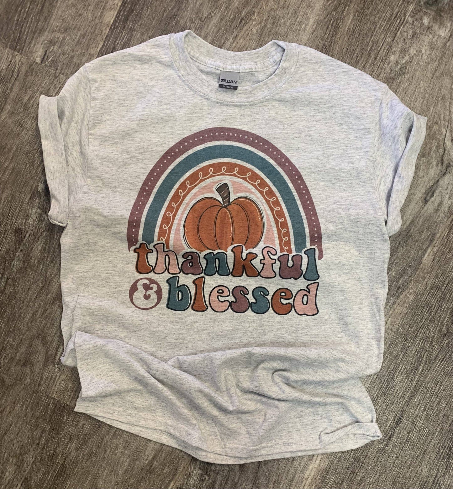Thankful & Blessed On Ash Gray Tee
