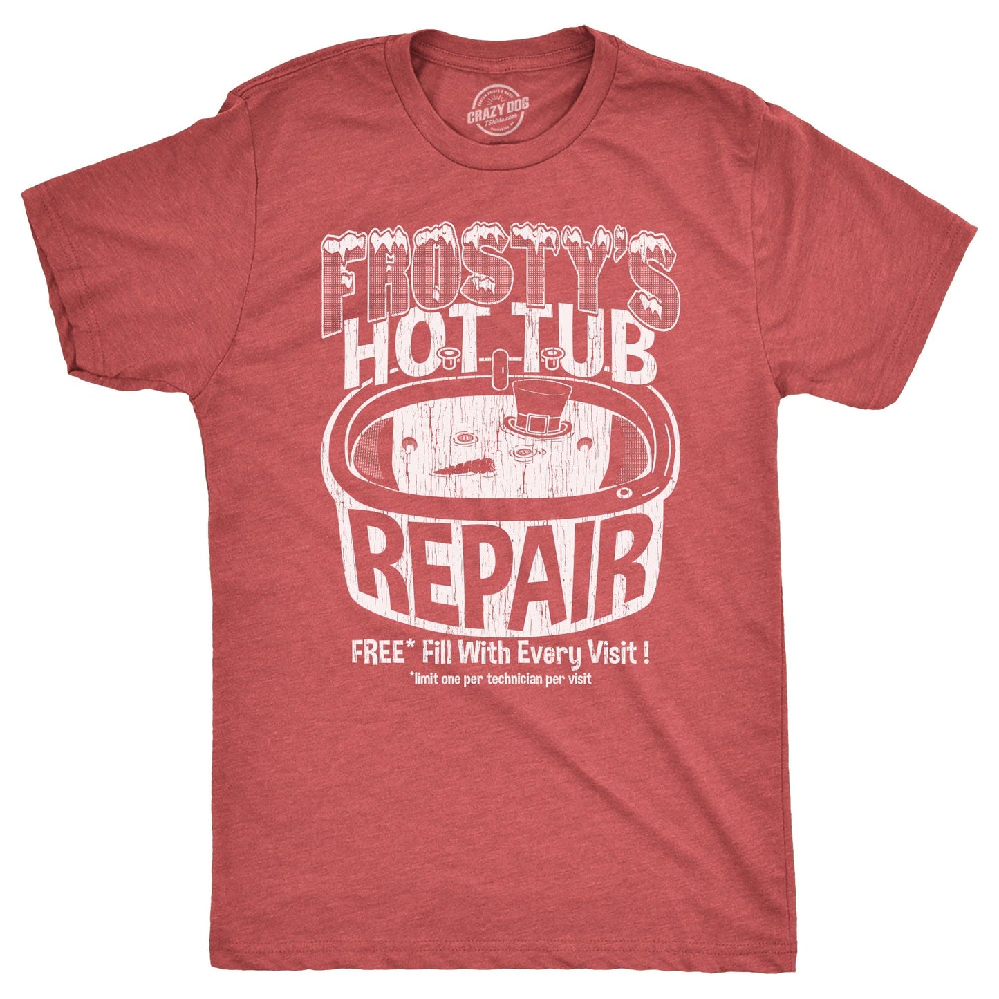 Frostys Hot Tub Repair Men's Tshirt Christmas Graphic Tee