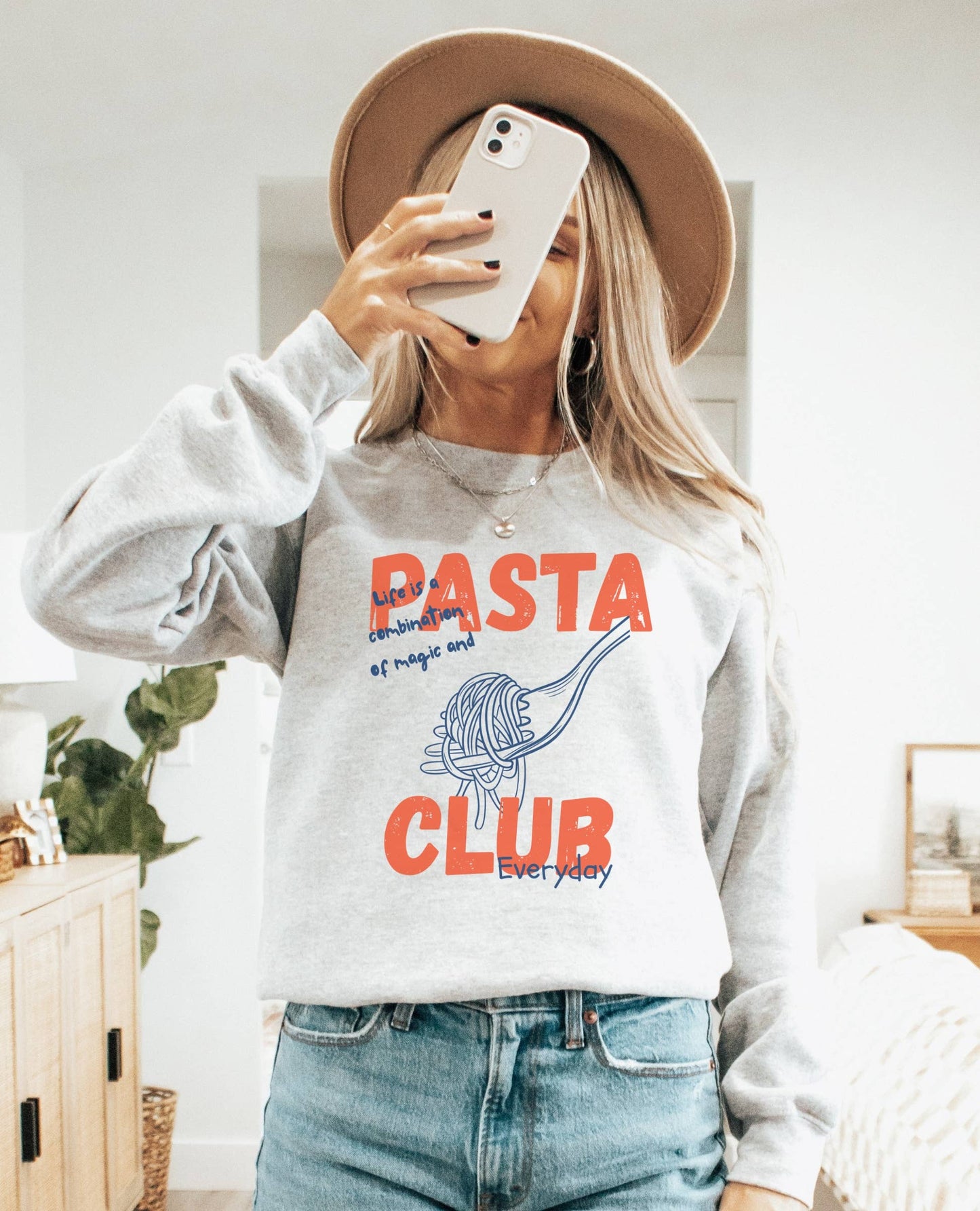Pasta Lover Club Crew Neck Sweatshirt