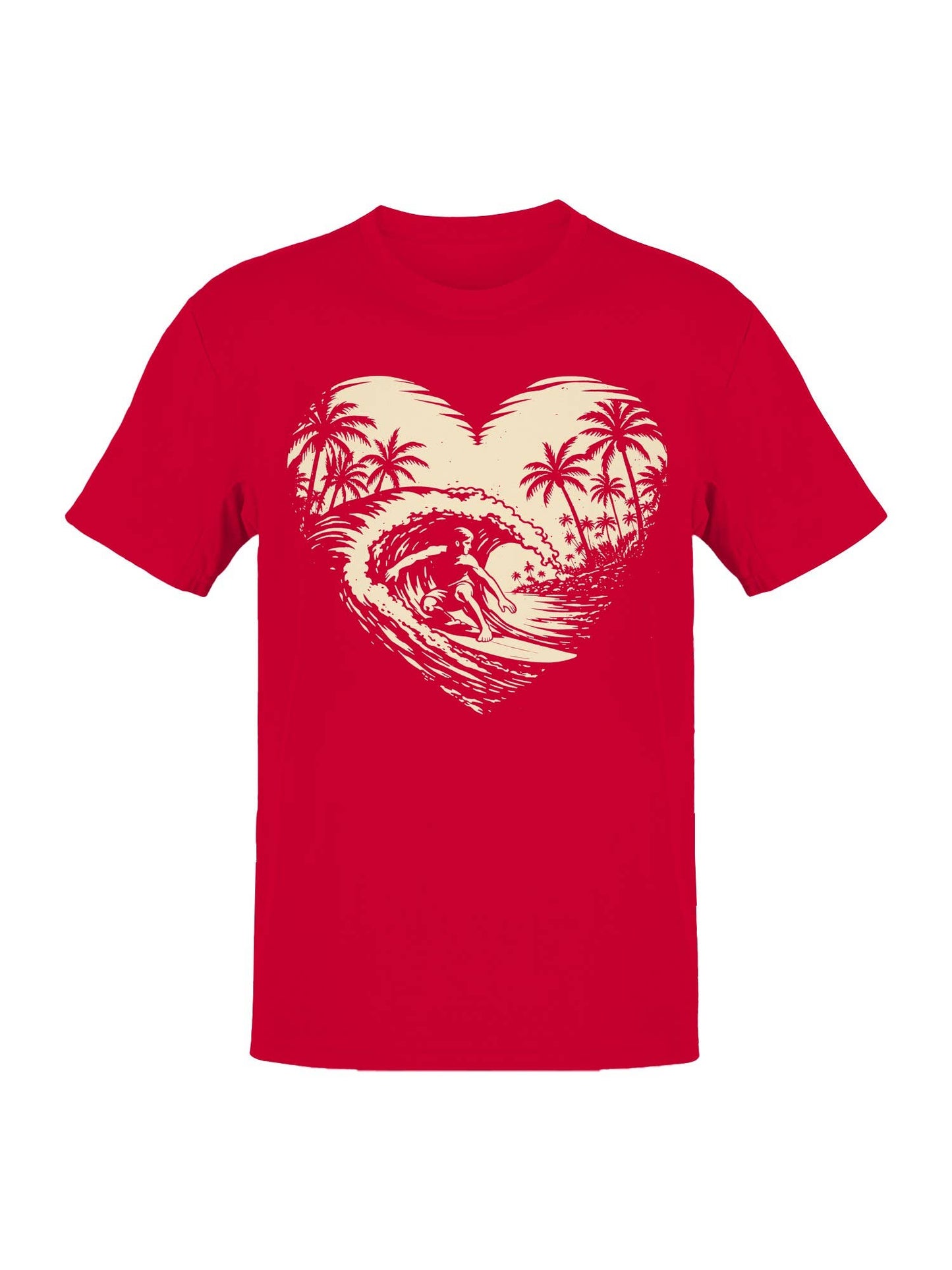 Surfer Paradise in Heart Wave Men's T-Shirt