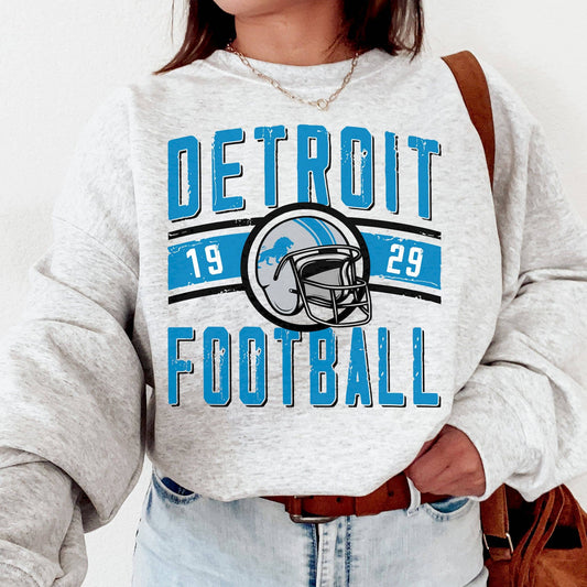 Vintage Detroit Lions Football Crewneck Sweatshirt Sweatshir