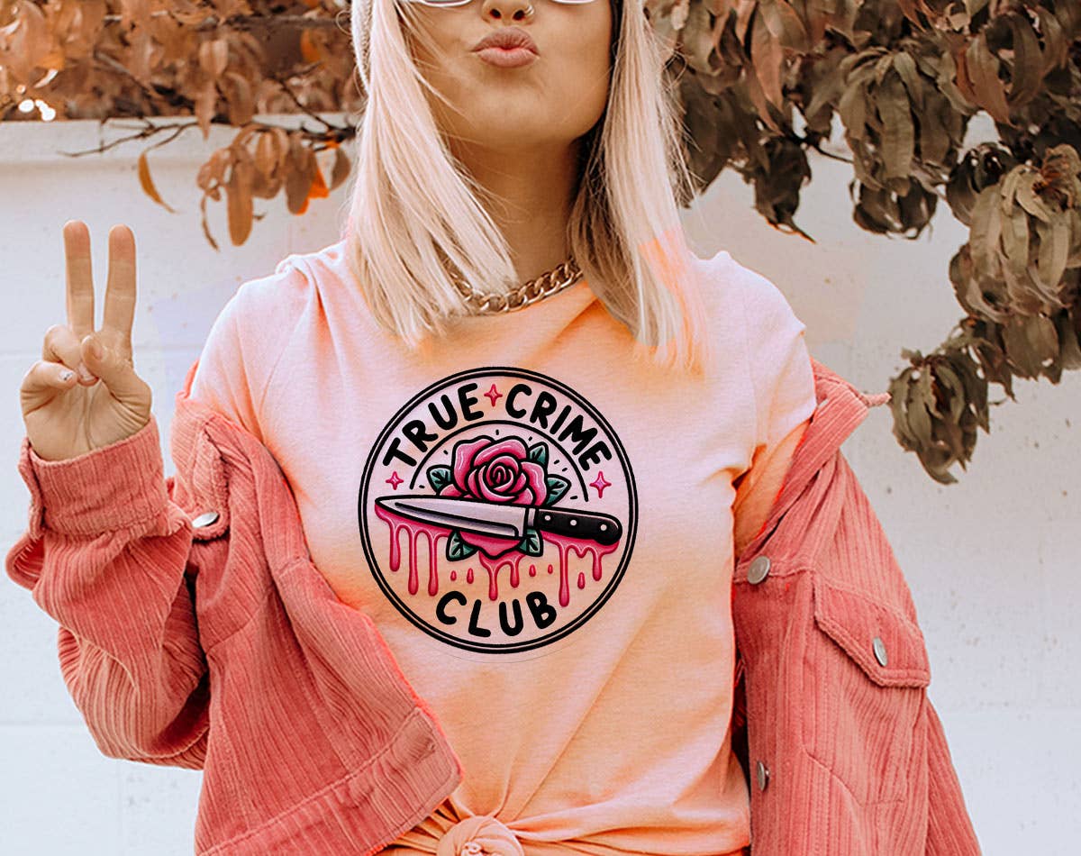 True Crime Club Rose - Cute True Crime Podcast Graphic Shirt