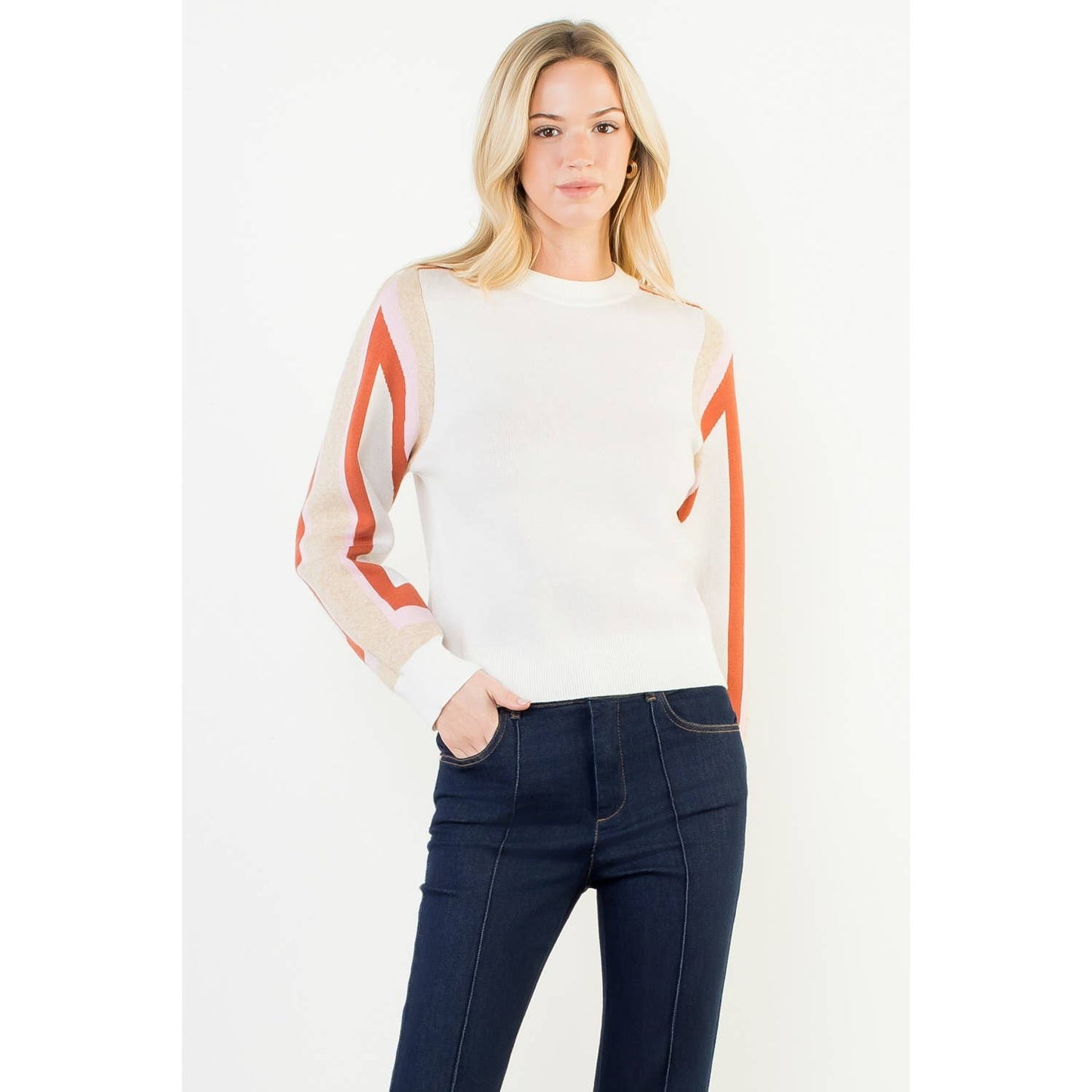 Long Sleeve Colorblocked Sweater