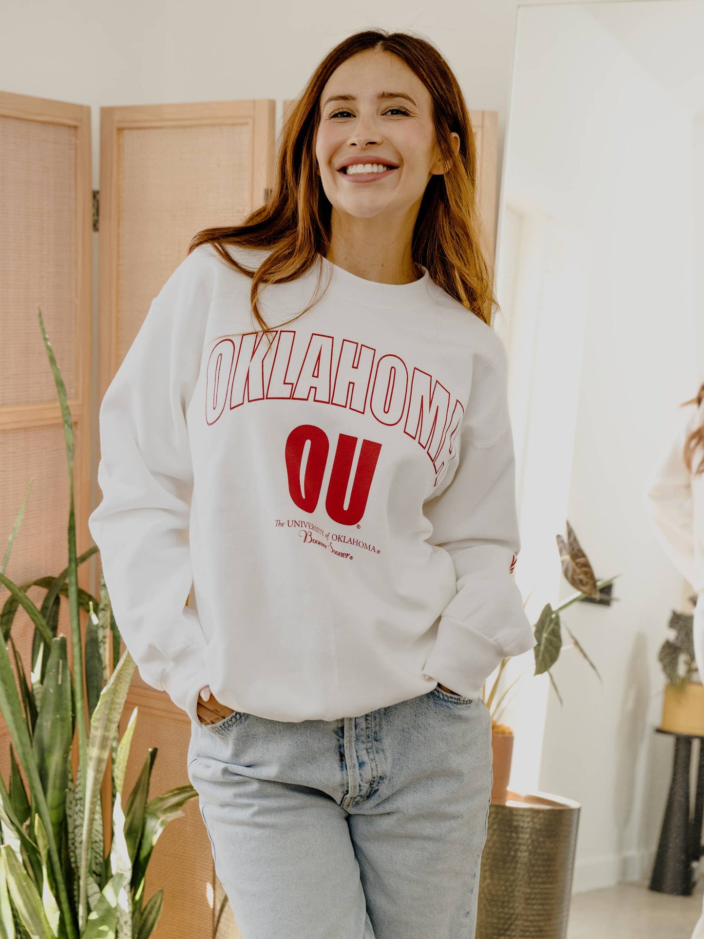 Ou Sooners Sec Sporty White Sweatshirt