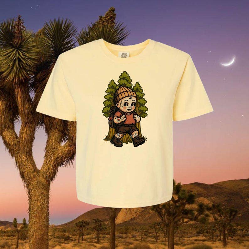 Hiking Kewpie Baby Cropped T-Shirt