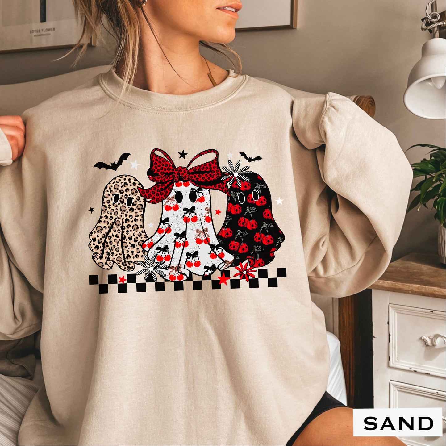 Leopard Ghost Halloween 2025 Graphic Sweatshirt