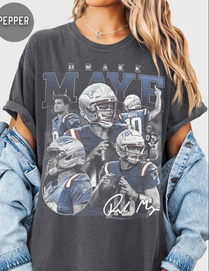 Drake-Maye Casual Wear Tee Sports Fan Gift Tshirt