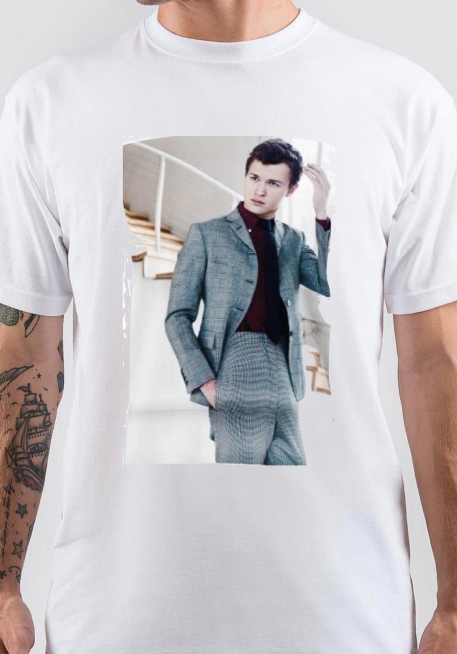 Ansel Elgort White Tshirt