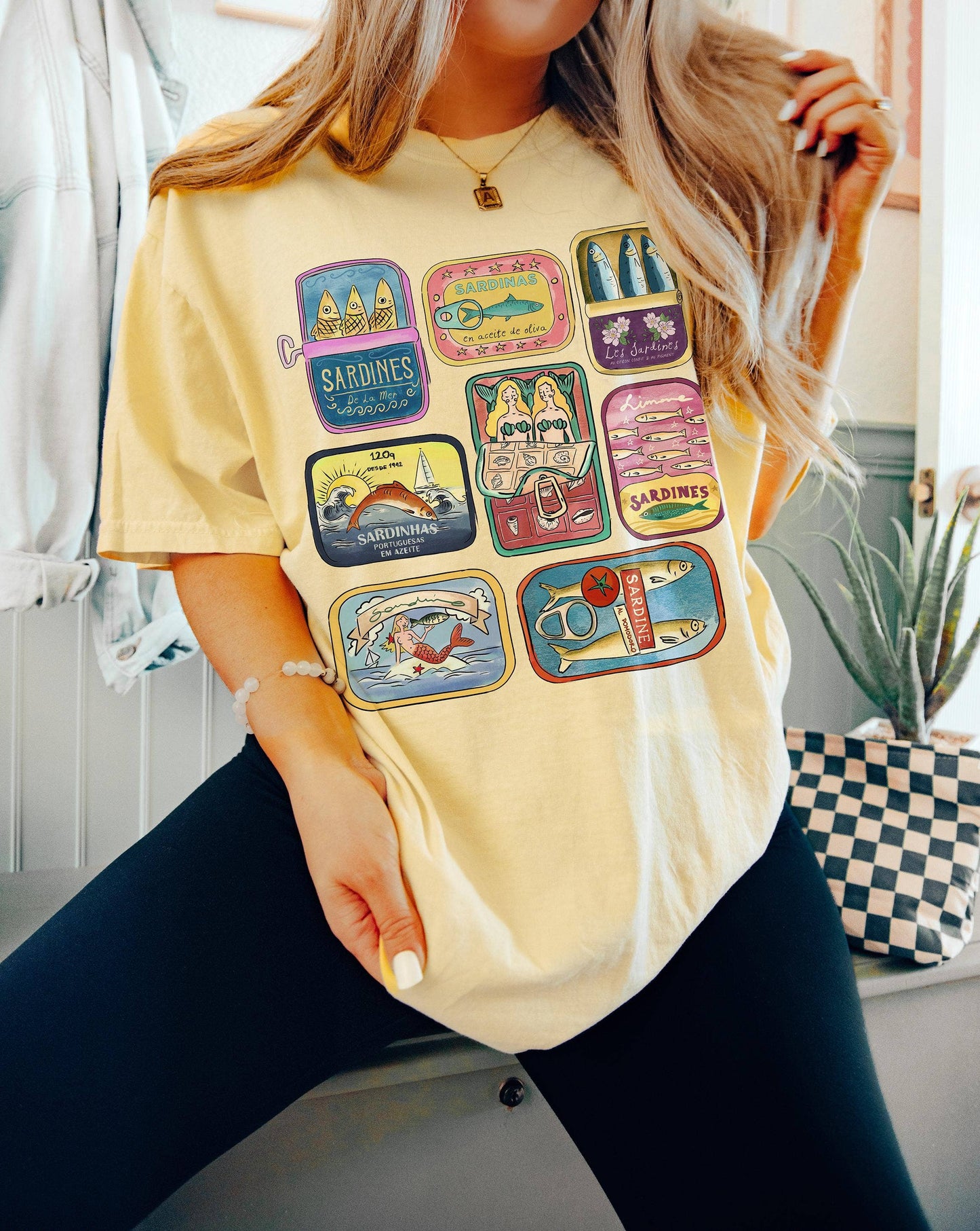 Coastal Fisherman Aesthetic Sardine Summer Shirt