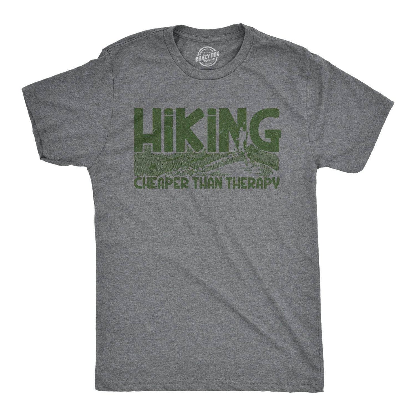 Hiking Cheaper Than Therapy Men's Tshirt Camping Graphic Tee