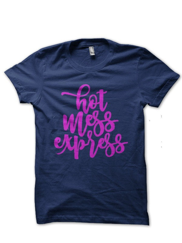 Hot Mess Express Navy Blue Half Sleeve T-Shirt