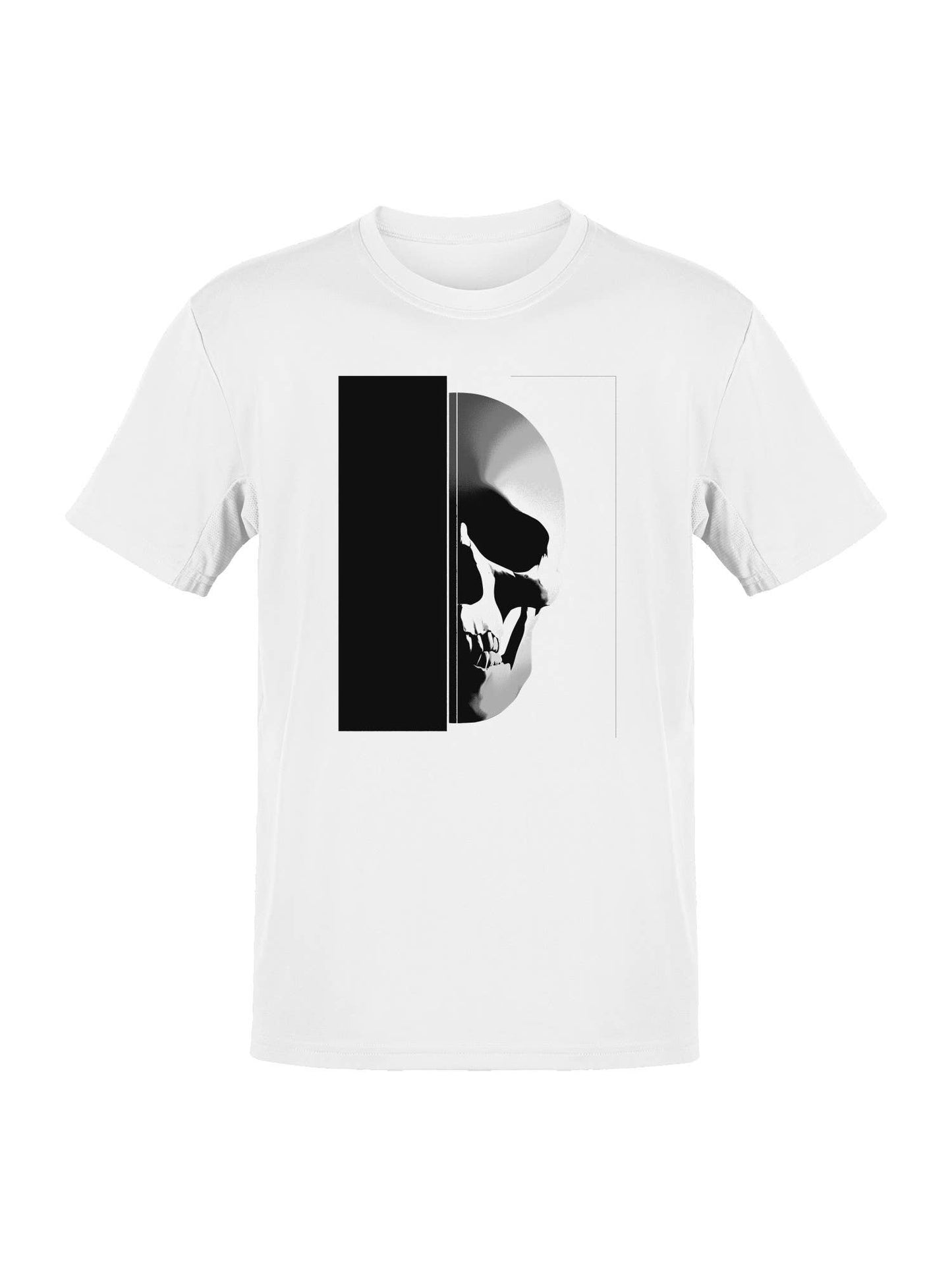 Half Shadow Sketched Skull Art Men's T-Shirt