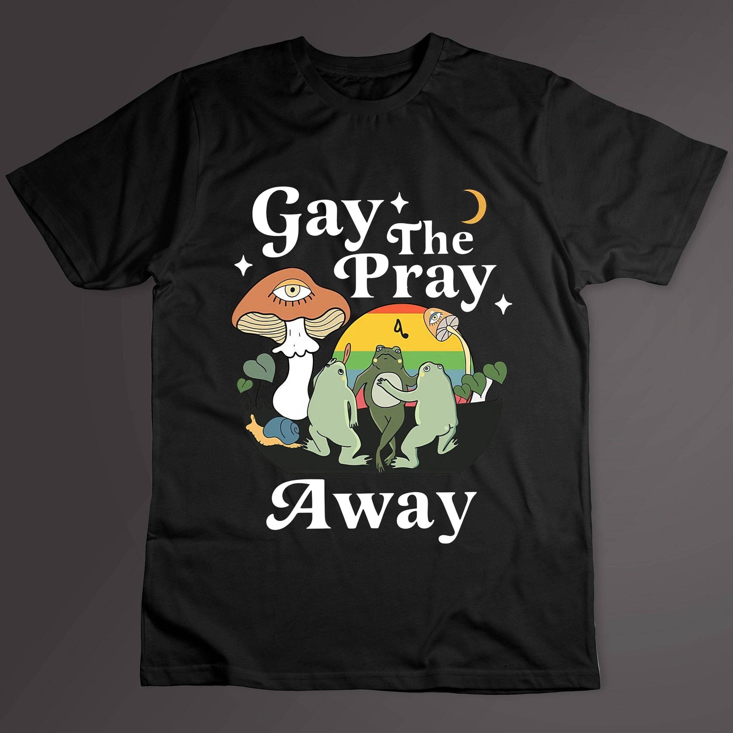 Vintage Mushroom Frog Gay the Pray Away 2024 Tee