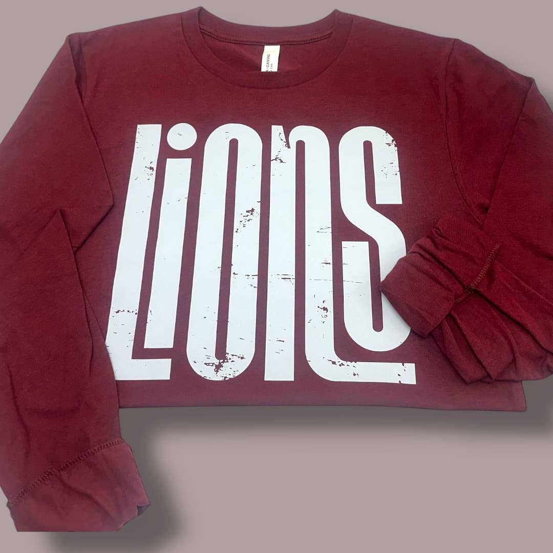 Lions Distressed Long Sleeve T-Shirt