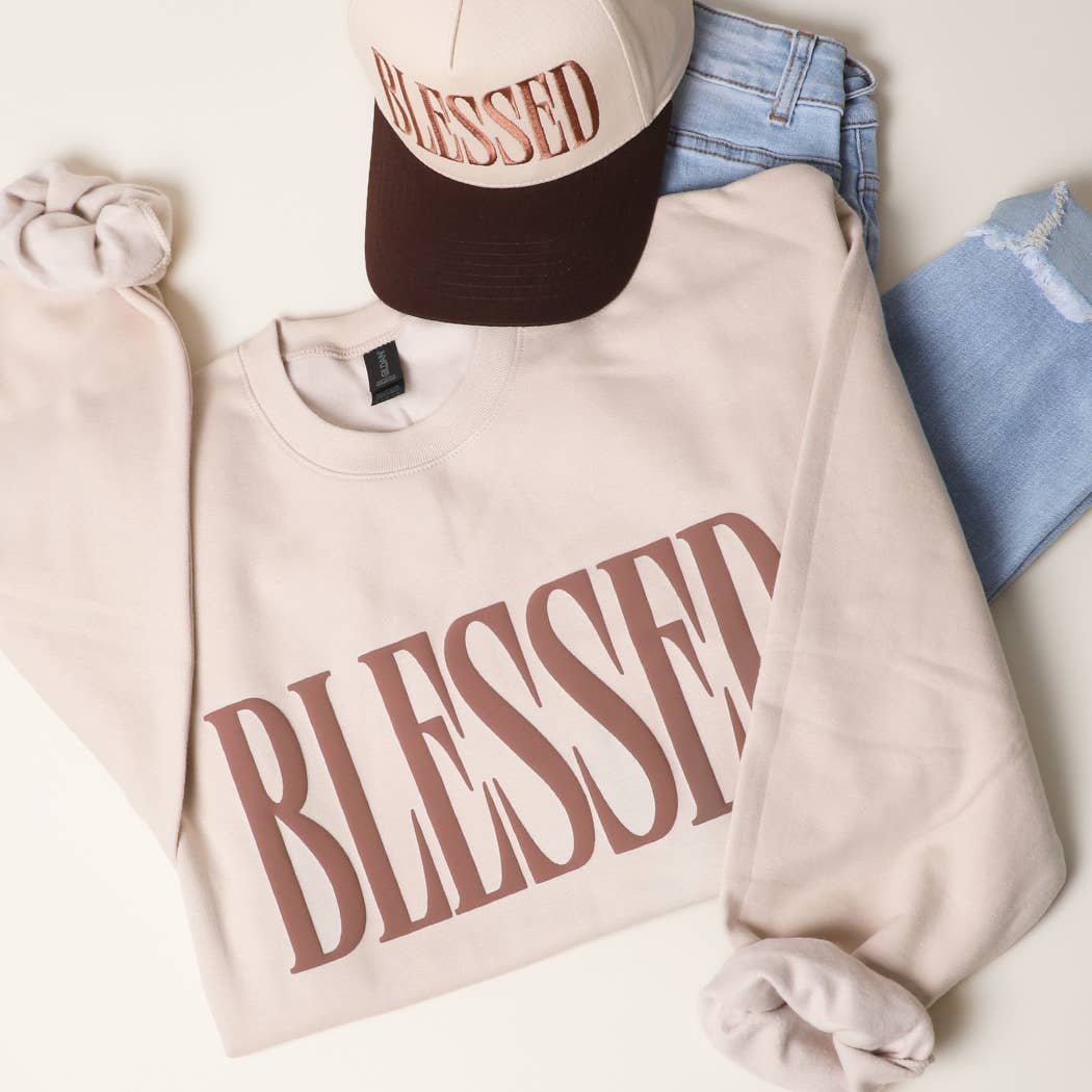 Blessed Puff Print Midweight Sweatshirt