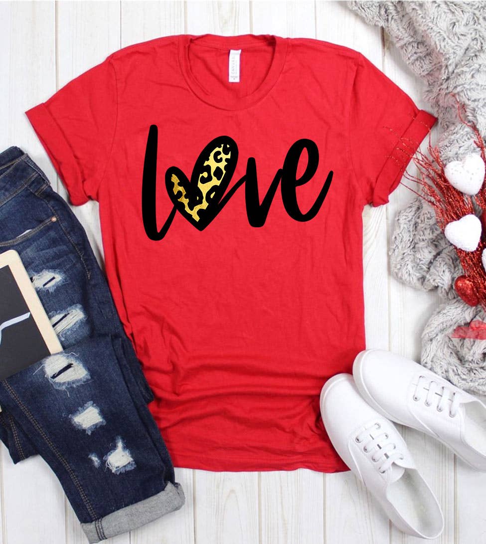 Love Leopard - Valentine's Day Cute Fun Love Gift T-Shirt