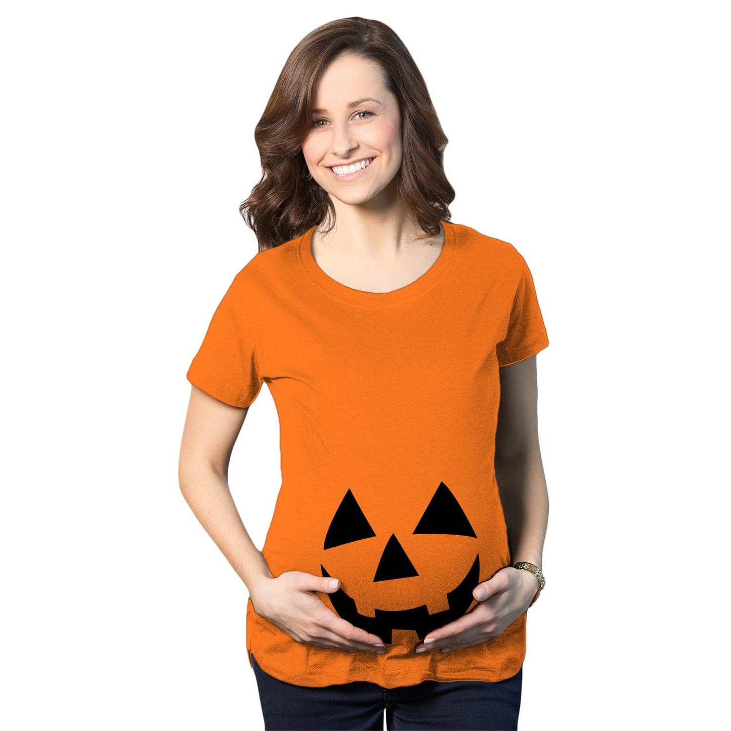 Happy Jack-O-Lantern Maternity Tshirt Halloween Graphic Tee