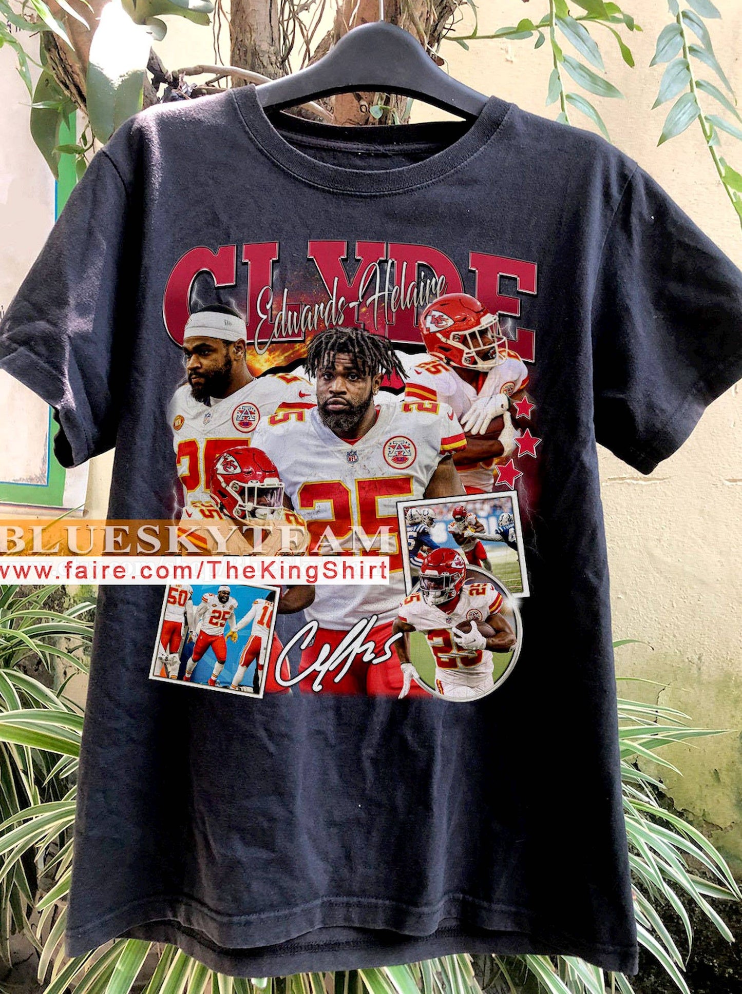 Vintage 90s Clyde Edwards-Helaire T-Shirt - Retro Football T