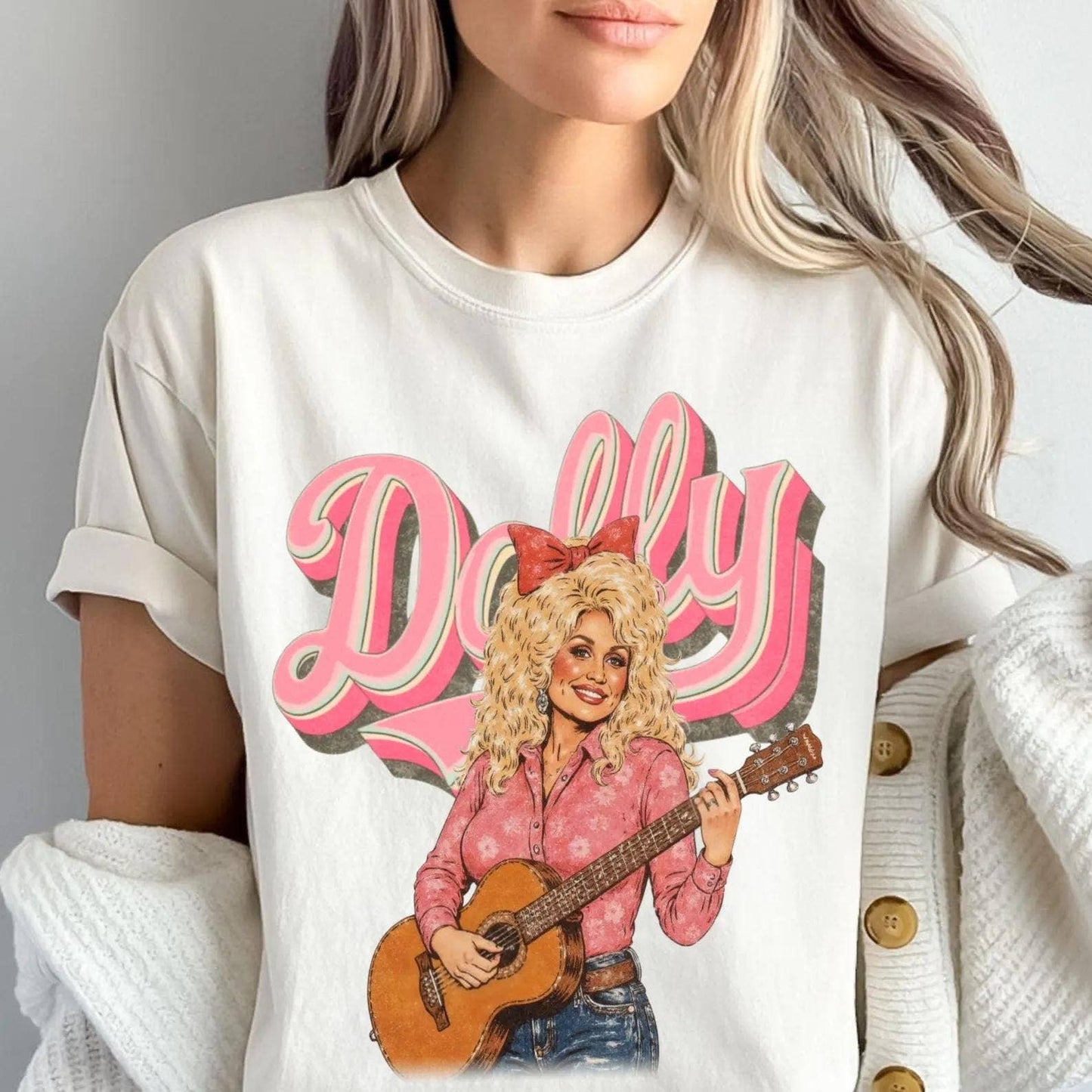 Dolly Cowgirl Graphic Tee Country Music Western Shirt