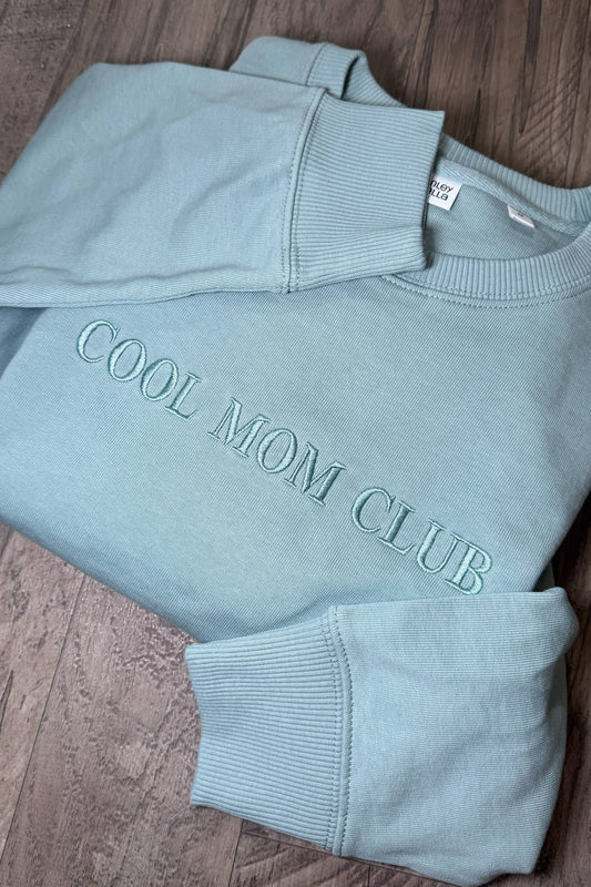 Embroidered Cool Mom Club Sweater