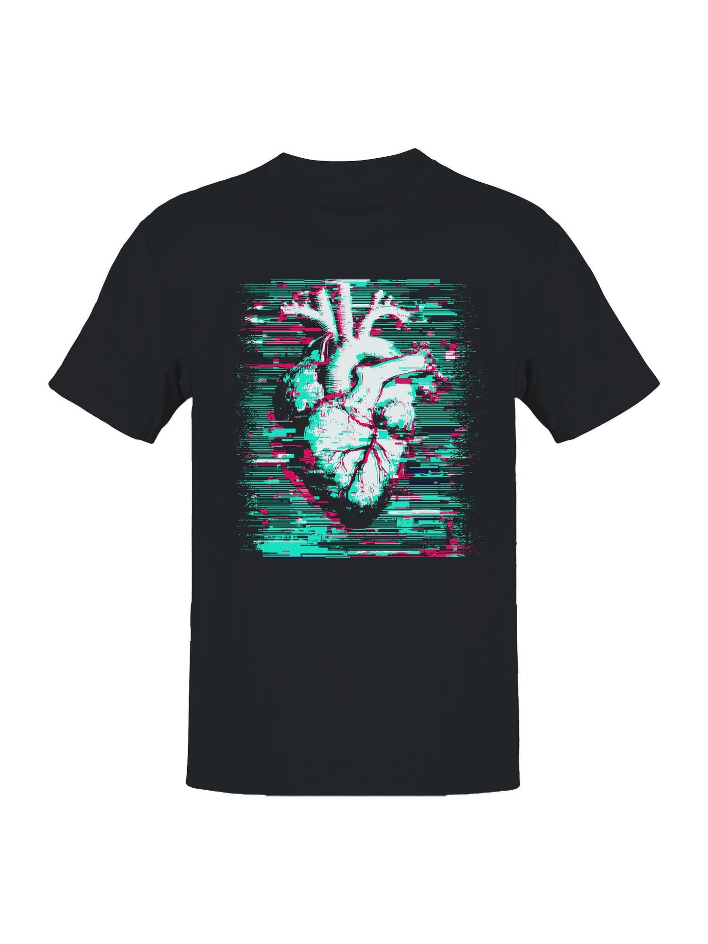 Glitch Heart Digital Art Men's T-Shirt