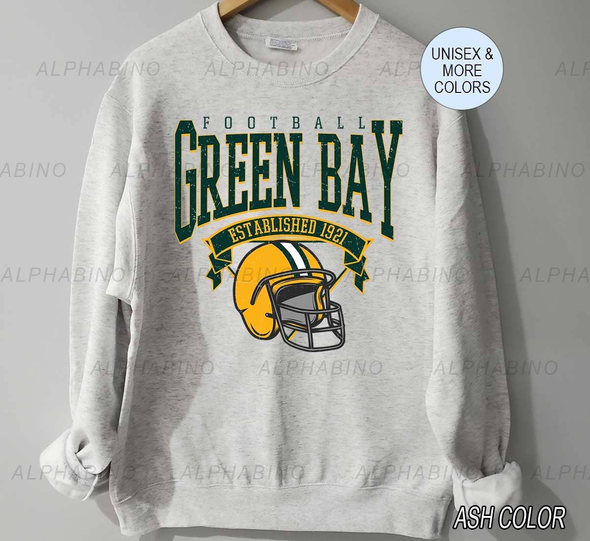 Green Bay Packers Crewneck Vintage Football Fan Tee