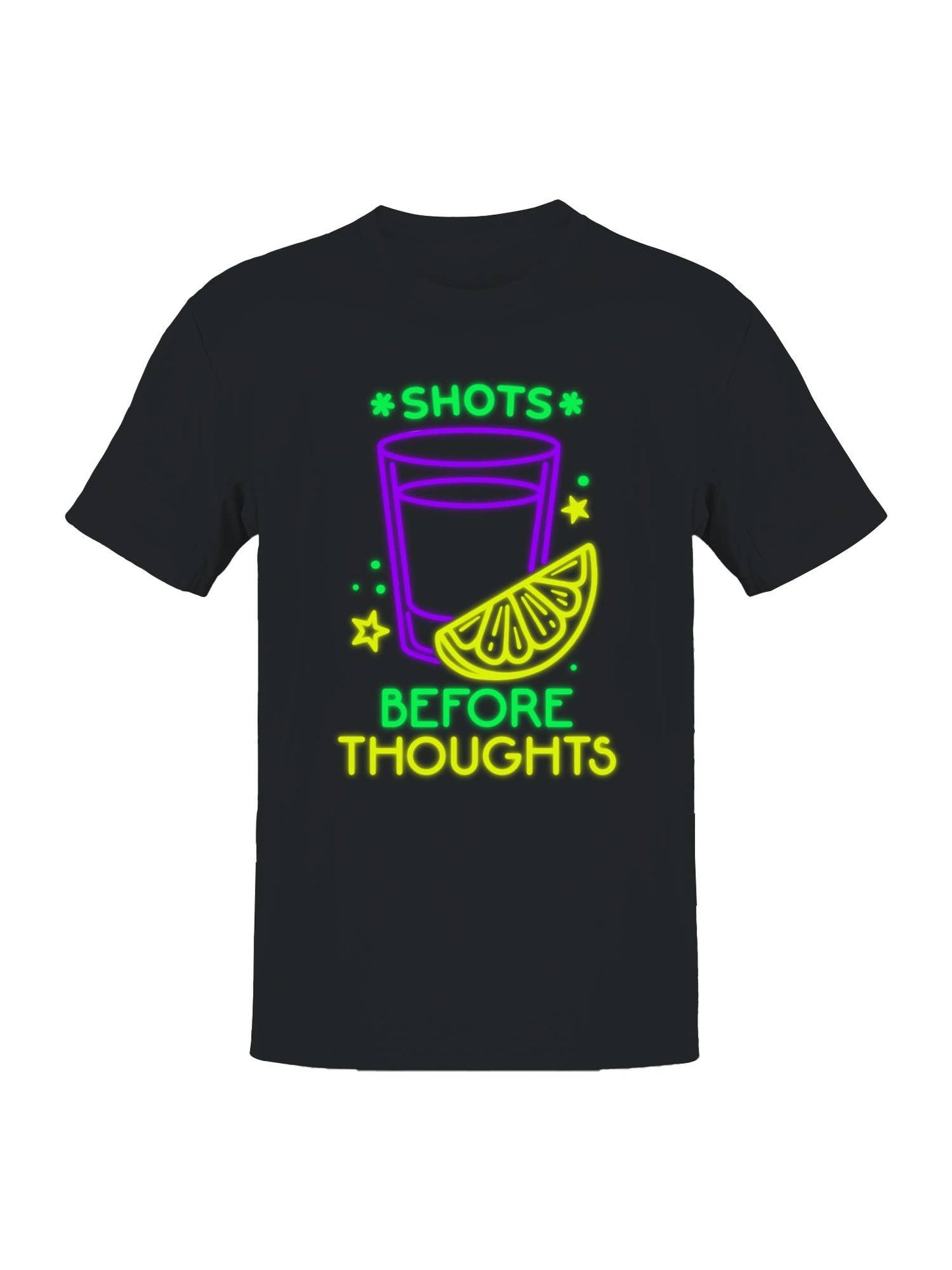 Shots Before Thoughts Neon Art Men's T-Shirt
